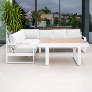 SET KUBA CORNER BLANCO BRAZO POLYWOOD