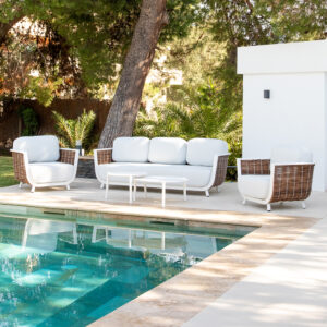 SET MARRAKECH SOFA BLANCO ALU/FIBRA